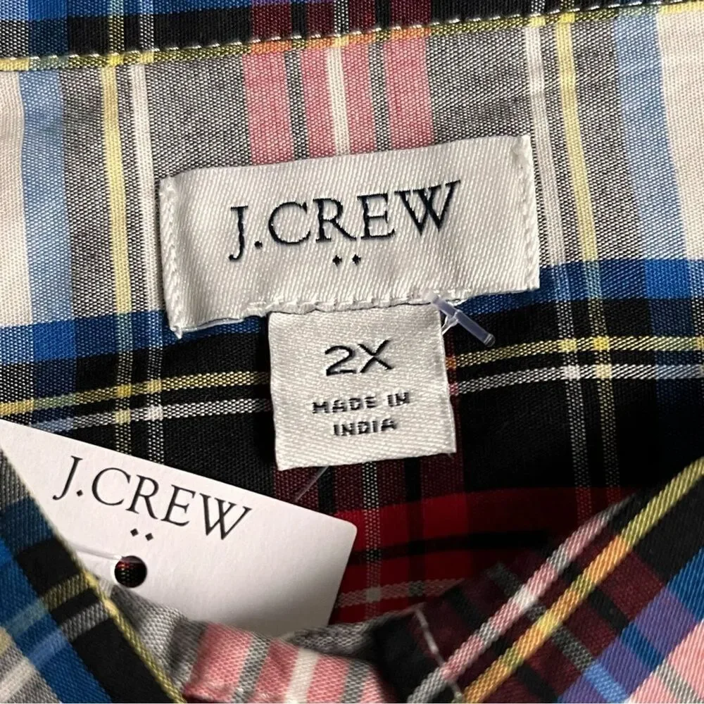 NWT J. Crew Women’s Holiday Tartan Plaid Button Down Shirt Size 2X